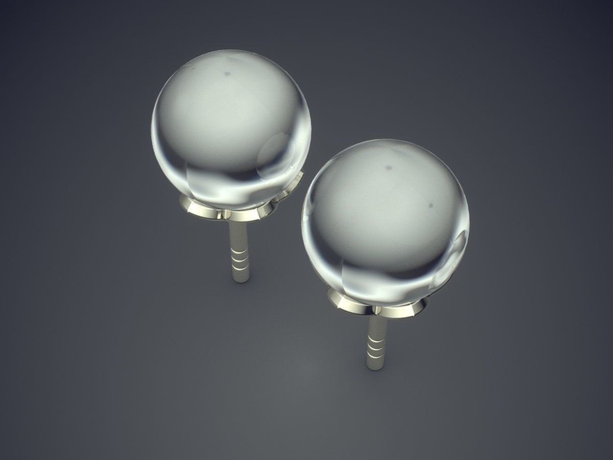 Simple Minimalistic Lovely Earrings with Pearls 3D print model_1