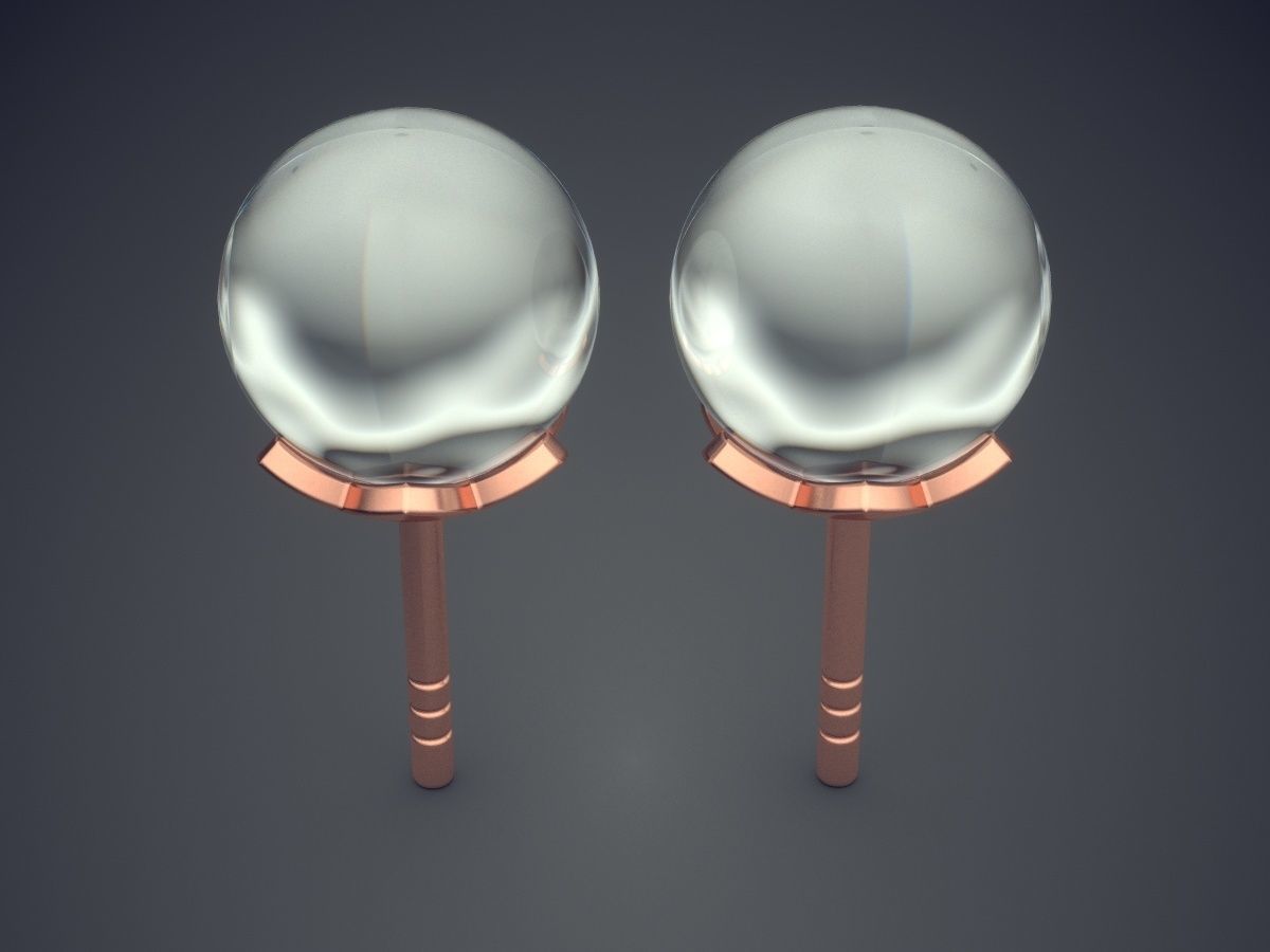 Simple Minimalistic Lovely Earrings with Pearls 3D print model_2