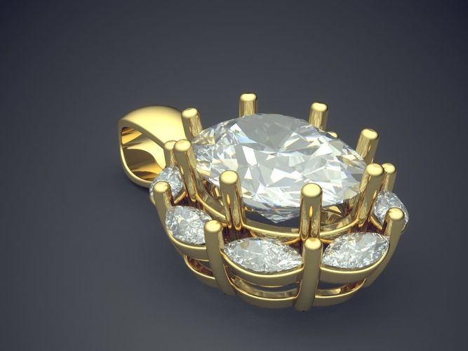 Gorgeous Impressive Vintage Diamond-Pendant 3D print model