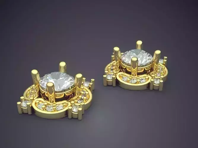 Precious Earrings with Small Diamonds