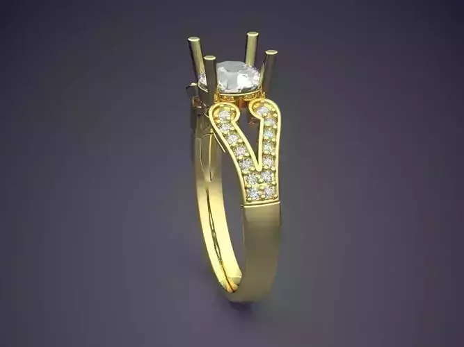 Luxurious Detailed Ring With Diamonds 740