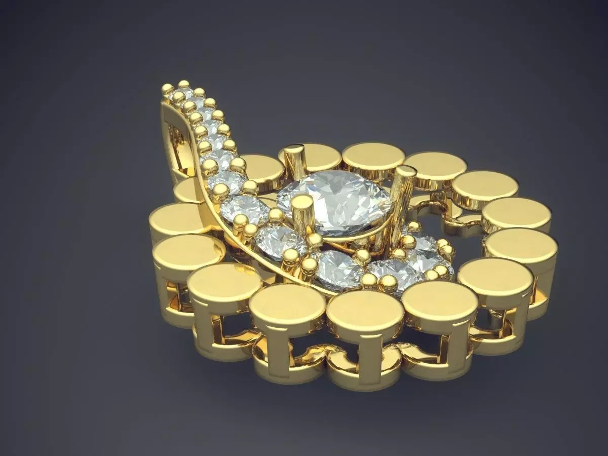 Gorgeous Detailed Diamond Pendant 3D print model