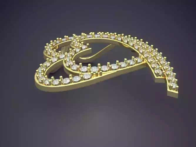 Cute Simple Minimal Heart-Shaped Pendant With Diamonds