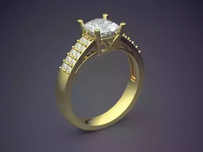 Engagement Ring With Diamonds CAD-729