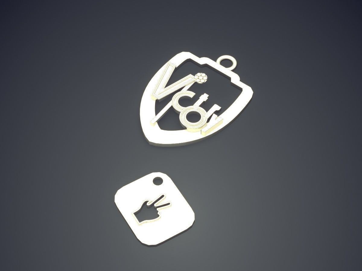 Two VICTORY Simple Minimalistic Design Pendants 3D print model_1