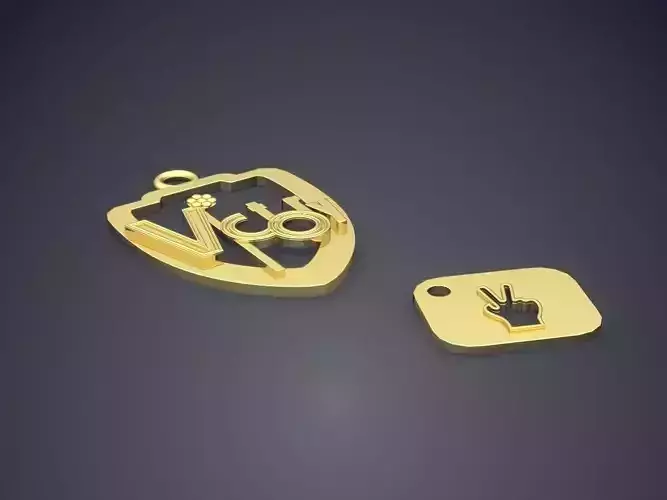 Two VICTORY Simple Minimalistic Design Pendants