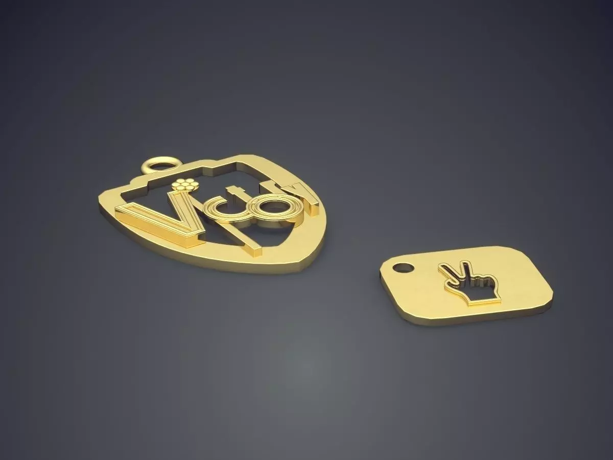 Two VICTORY Simple Minimalistic Design Pendants 3D print model_0
