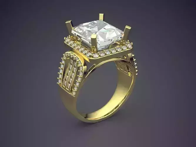 Unique Elegant Luxurious Thick Diamond Engagement Ring