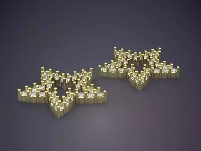 Gorgeous Simple Star Shaped Earrings 3D print model