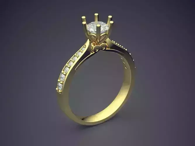 Engagement Ring With Diamonds CAD-703