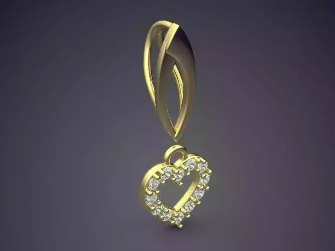 Heart Shape Pendant With Diamonds CAD-698
