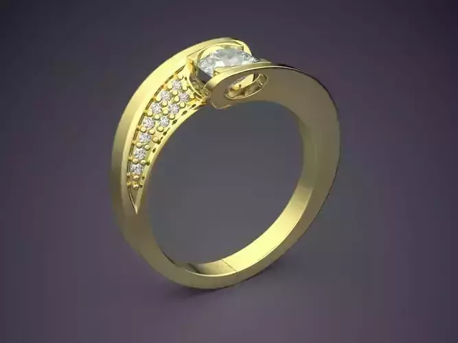 Engagement Ring With Diamonds CAD-694