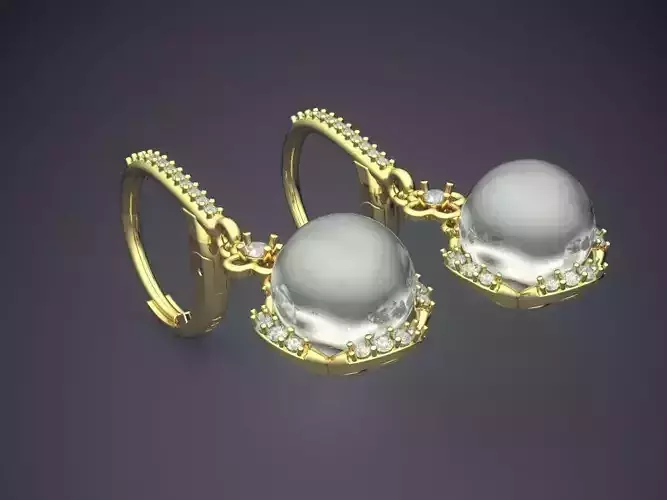 Classic Golden Earrings With Pearls