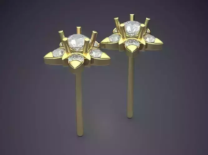 Girly Star-Shape Diamond Earrings