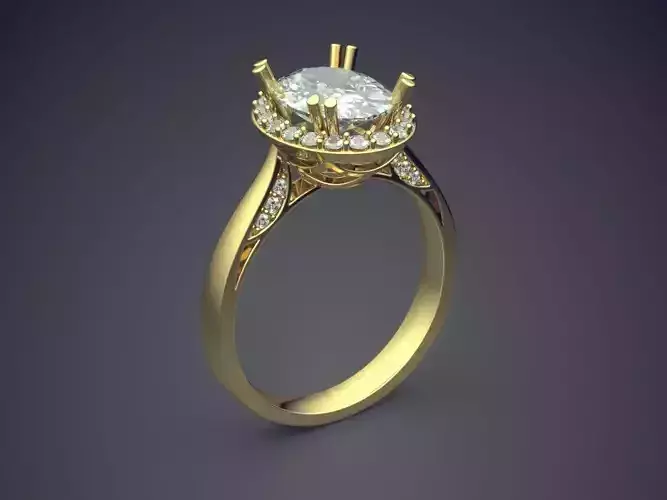Impressive Classic Minimal Engagement Ring 3D print model