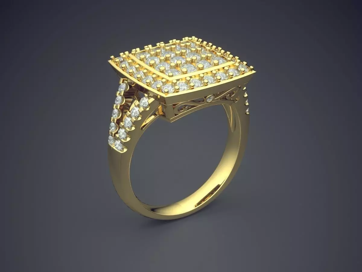 Ring With Diamonds CAD-679 3D print model