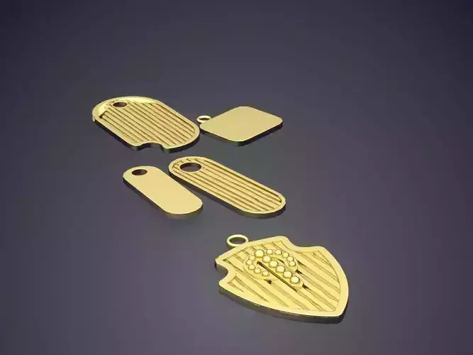 Set of Unique Plate Pendants