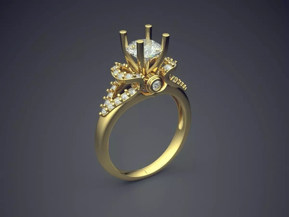 Precious Lovely Engagement Ring 3D print model