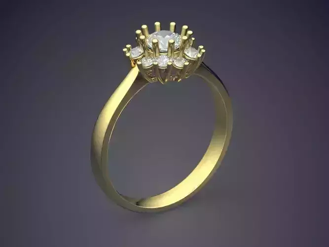 Engagement Ring With Diamonds CAD-670