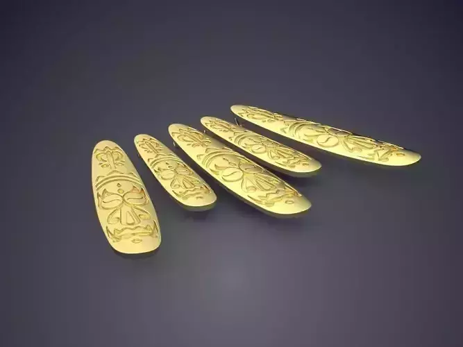 Unique Futuristic Shape Necklace with Tropic Tribes Carvings