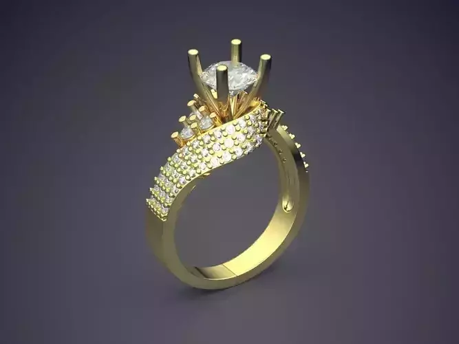 Engagement Ring With Diamonds CAD-664