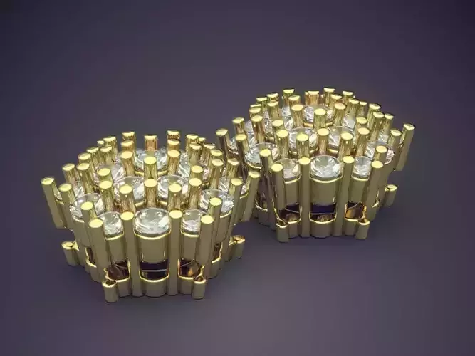 Amazing Hexagon Shape Diamond Earrings