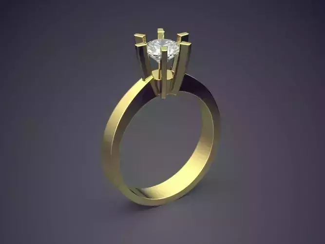 Precious Dainty Golden Engagement Ring with Small Diamonds