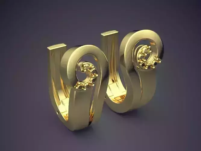 Astonishing Feminine Swirled Earrings with Diamonds