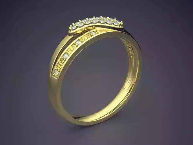 Impressive Detailed Engagement Ring with Diamonds