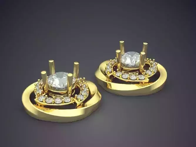 Pretty Diamond Textured Circle Earring