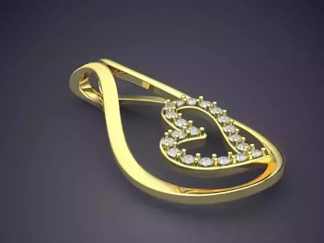 Heart Pendant With Diamonds CAD-634