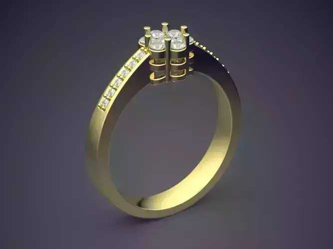 Dainty Engagement Ring with Small Diamonds