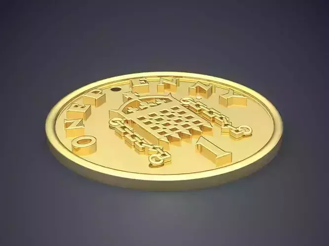 Carved Plate Pendant ONE PENNY