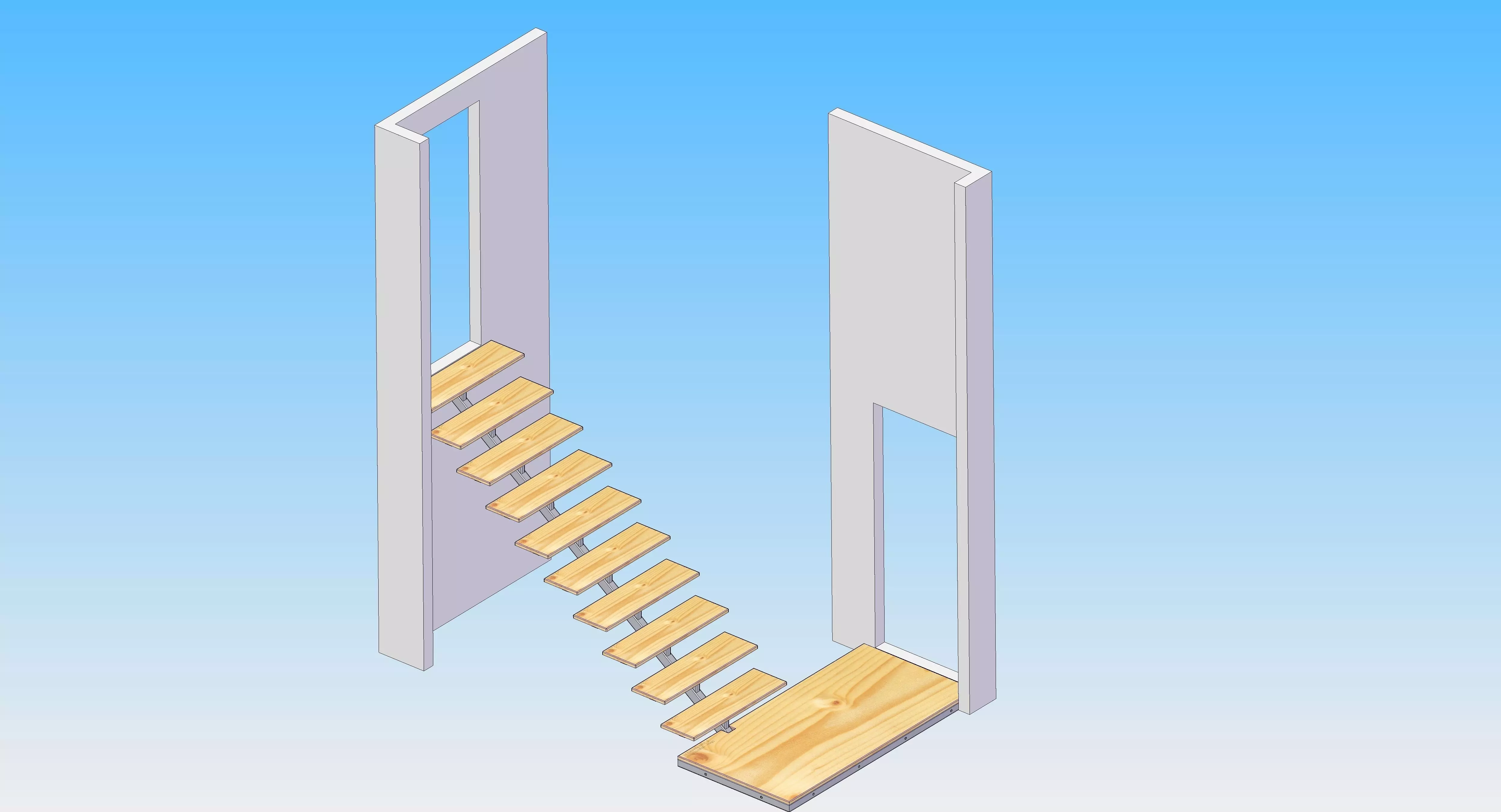 Simply stairs Free 3D model
