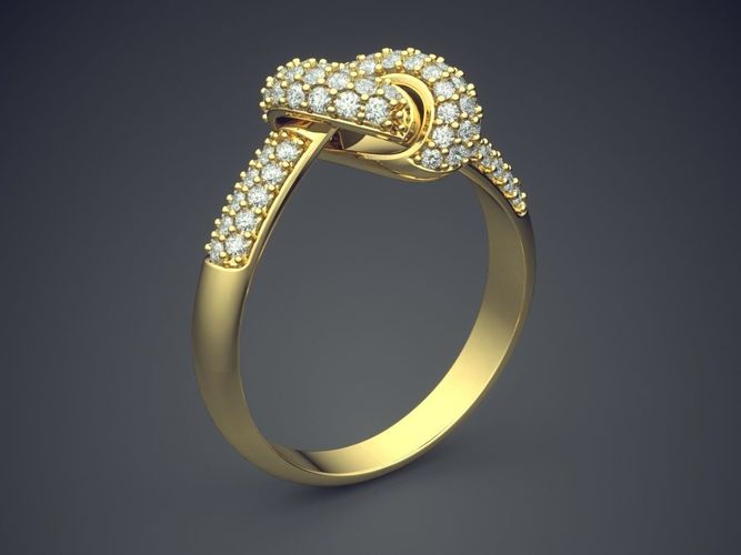 Tied Knot Diamond Ring 3D print model