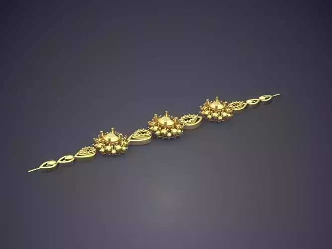 Feminine Flower Bracelet with Diamonds