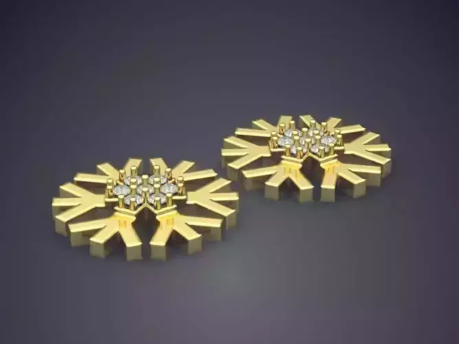 Snowflake Earrings CAD-596 3D print model