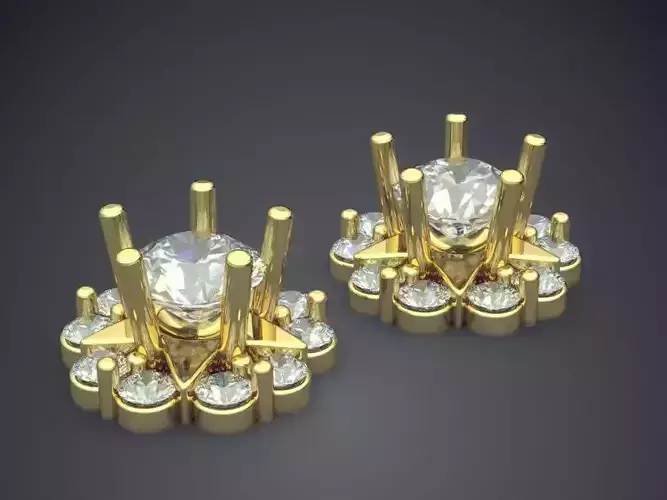 Classy Flower Shaped Diamond Earrings for Girls