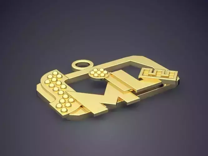 Unique Square SMILE Pendant with Diamonds