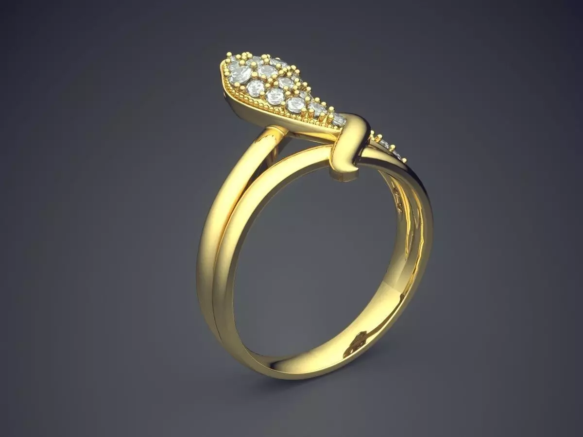 Unique Snake Detailed Diamond Ring 3D print model_0