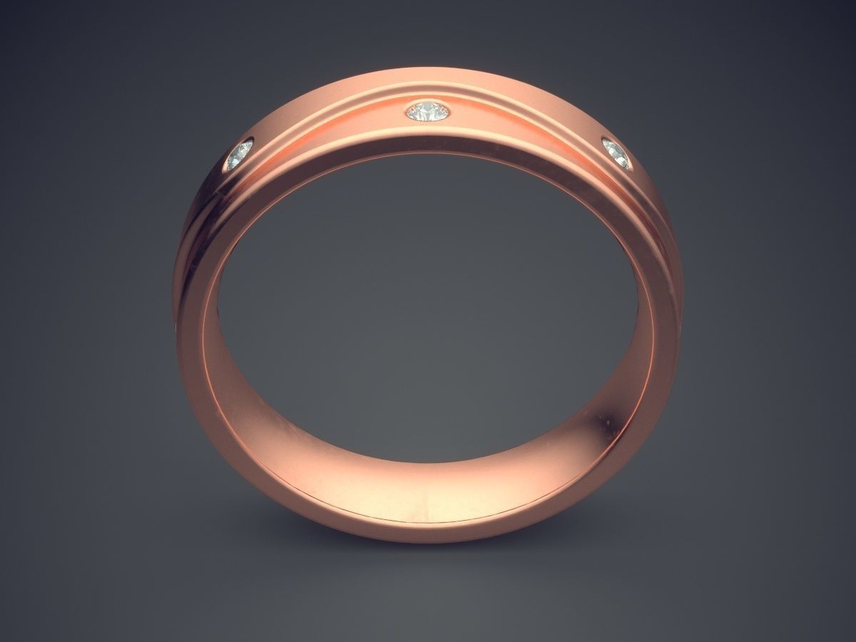 Engagement Ring With Few Diamonds CAD-583 3D print model_2