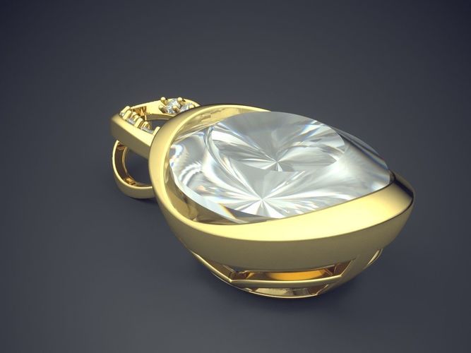 Impressive Polished Diamond Pendant 3D print model