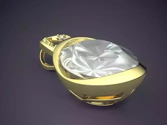 Impressive Polished Diamond Pendant 3D print model