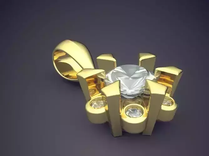 Pendant With Diamonds CAD-569 3D print model
