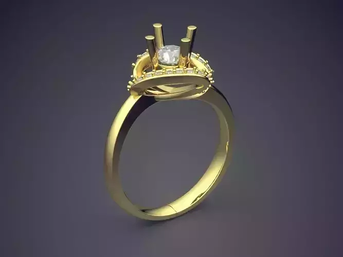 Dainty Engagement Ring with Small Diamonds