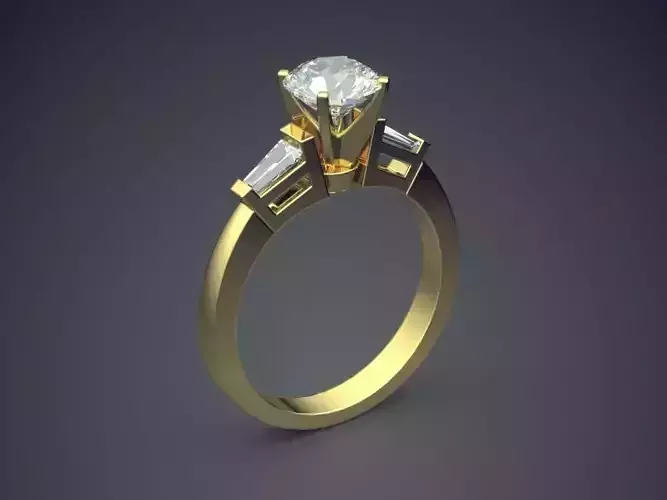 Ring With Diamonds CAD-561 3D print model