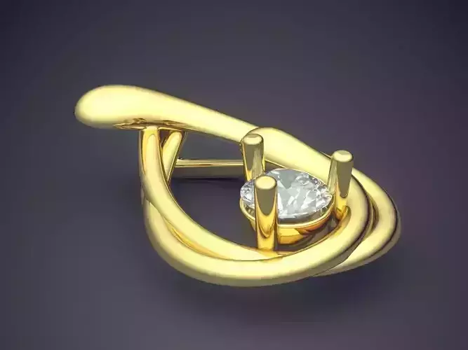 Simple Classic Raindrop-Shaped Pendant With Diamonds