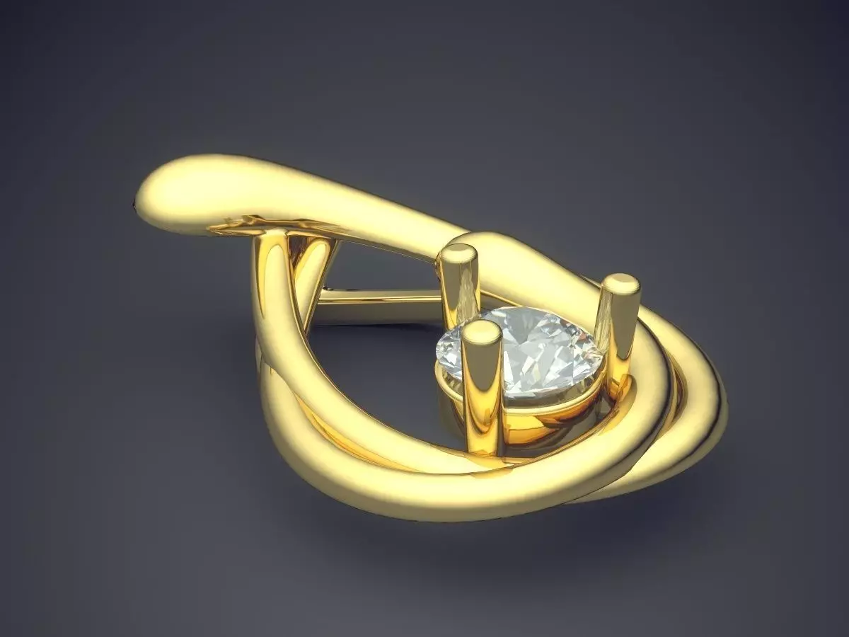 Simple Classic Raindrop-Shaped Pendant With Diamonds 3D print model_0