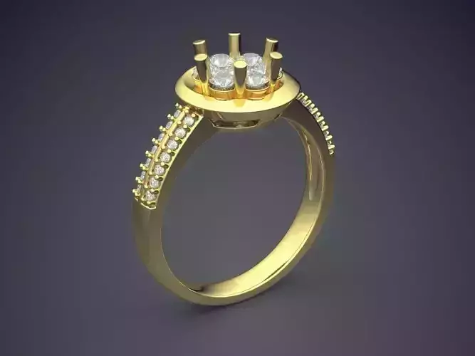 Ring With Diamonds CAD-553 3D print model