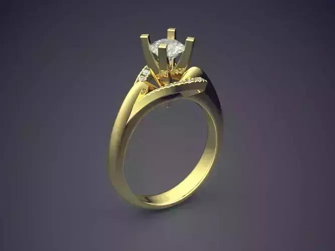 Ring With Diamonds CAD-548 3D print model